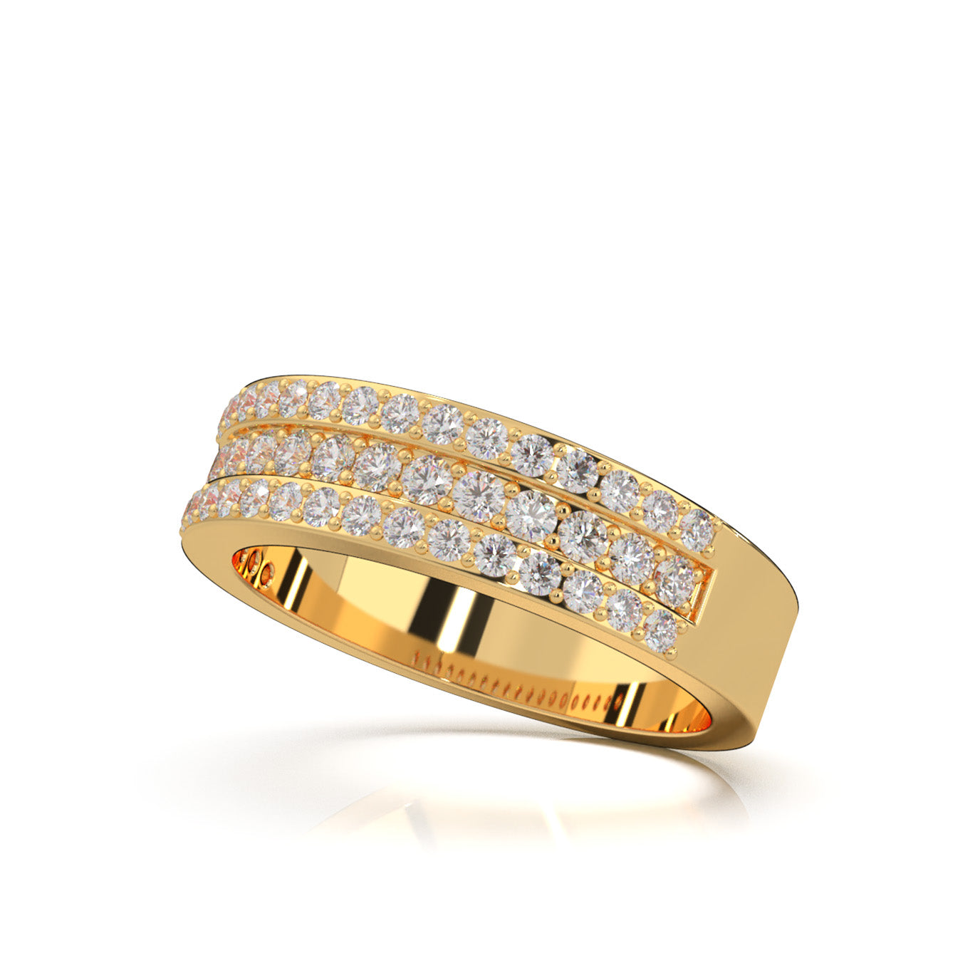 0.85 ct Moissanite Wedding Bands in 14k Yellow Gold