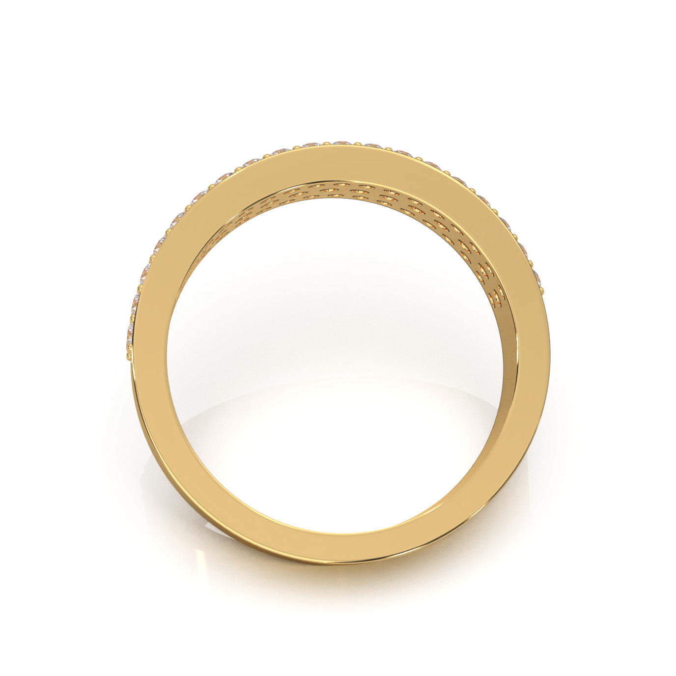 0.85 ct Moissanite Wedding Bands in 14k Yellow Gold