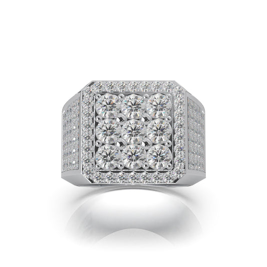 3.40 ct Natural Diamond Mens Rings in 14k White Gold