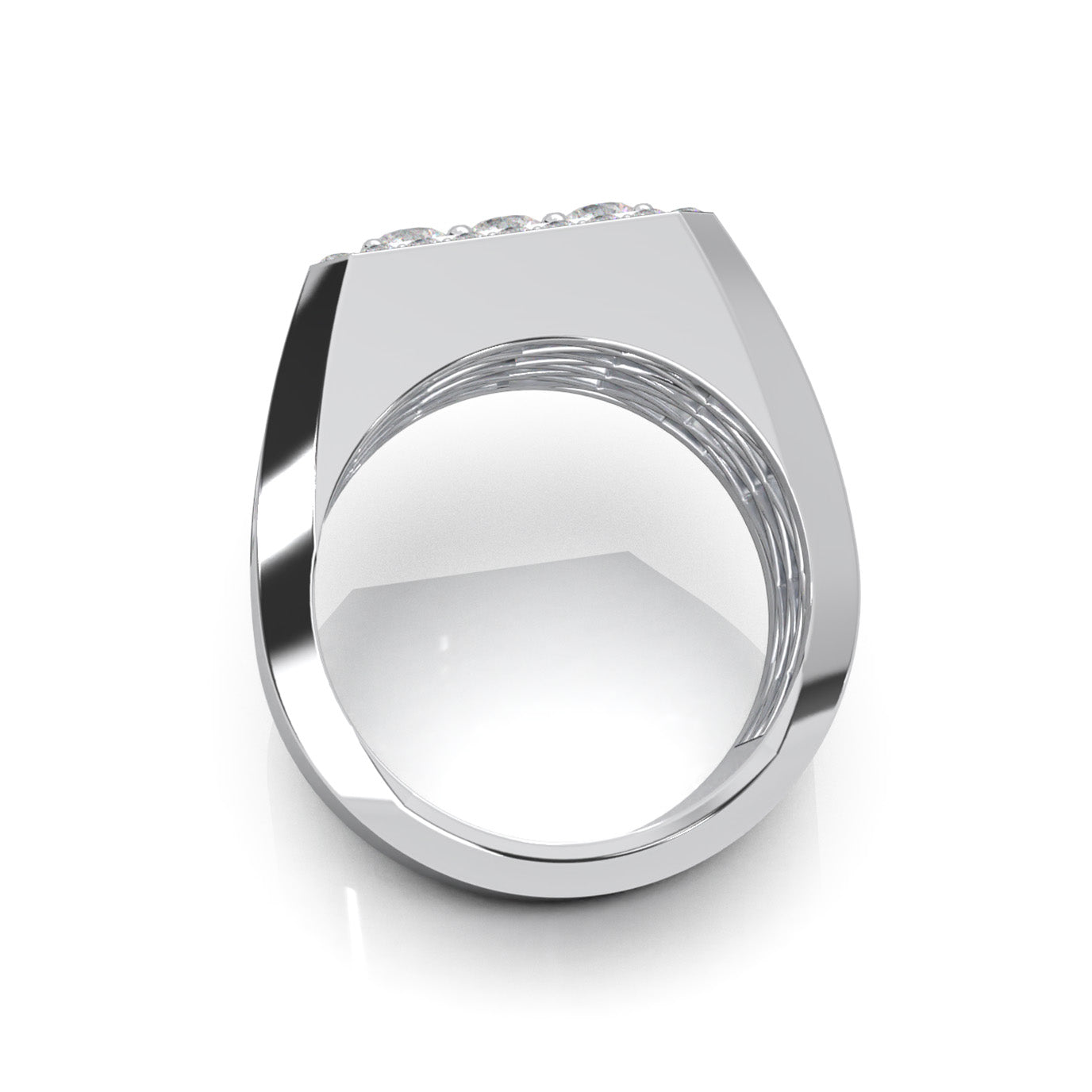 3.40 ct Lab Grown Diamond Mens Rings in 14k White Gold