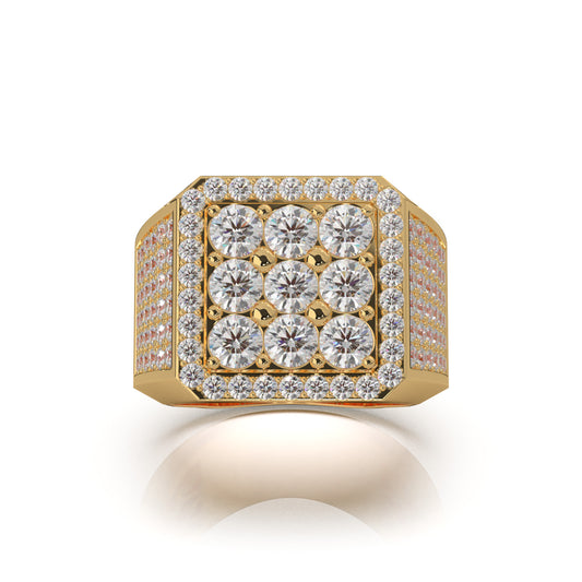 3.40 ct Natural Diamond Mens Rings in 10k Yellow Gold