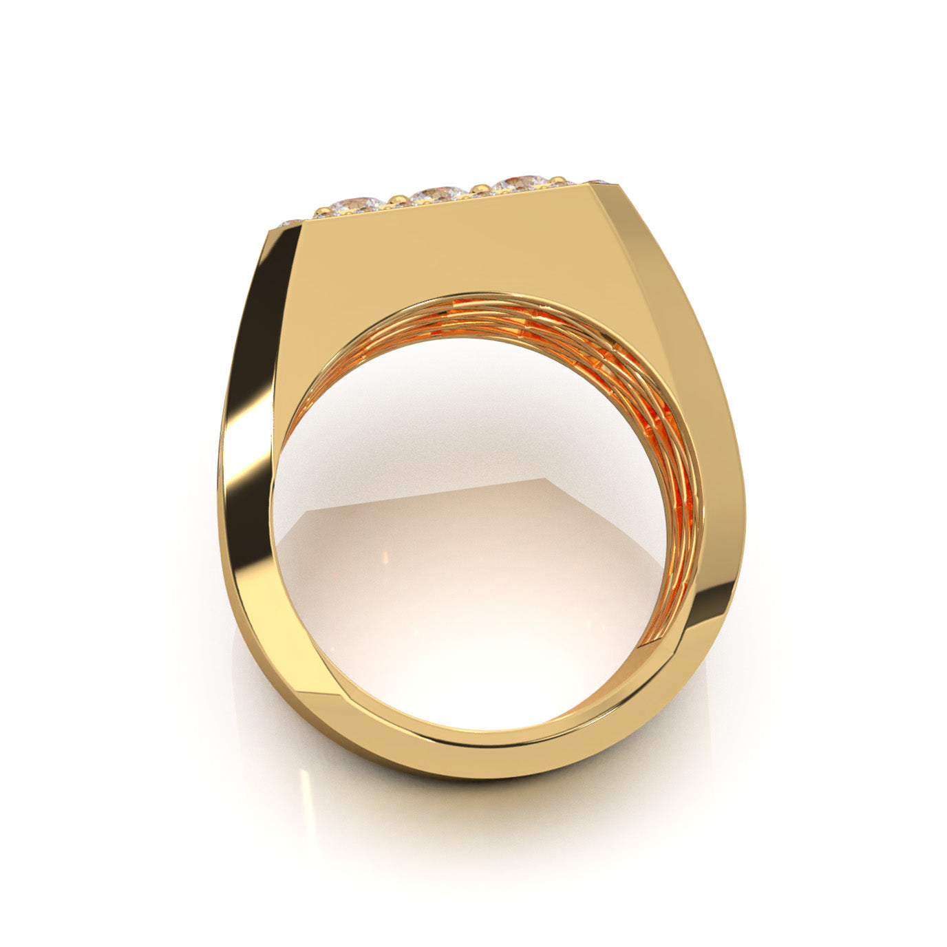 3.40 ct Natural Diamond Mens Rings in 14k Yellow Gold
