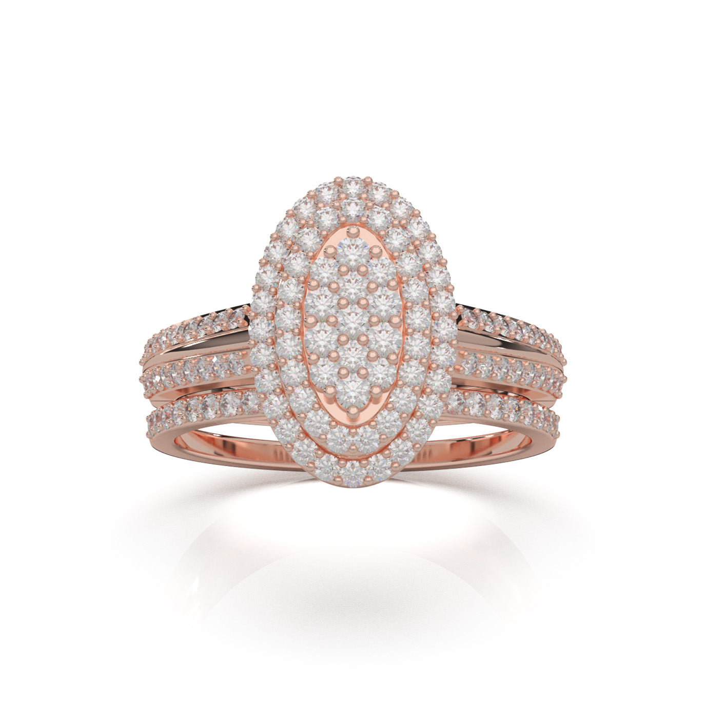 0.85 ct Natural Diamond Engagement Sets in 14k Rose Gold