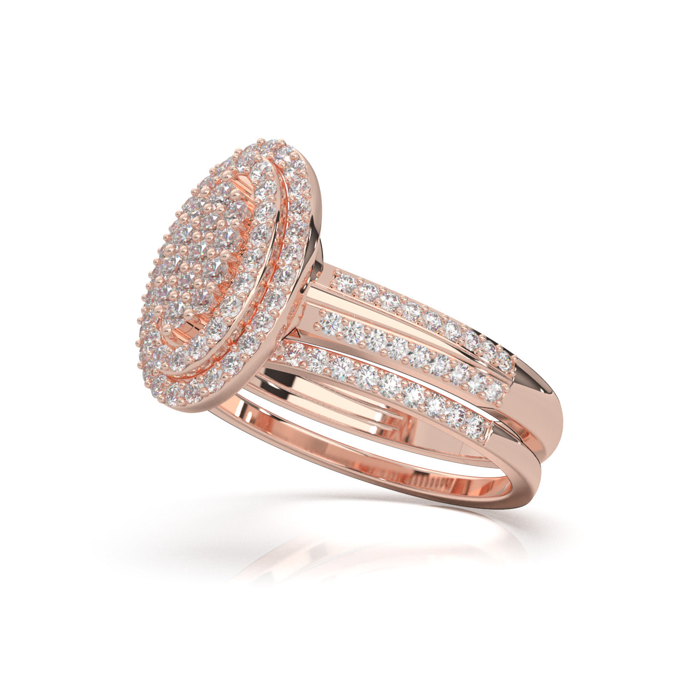 0.85 ct Natural Diamond Engagement Sets in 14k Rose Gold