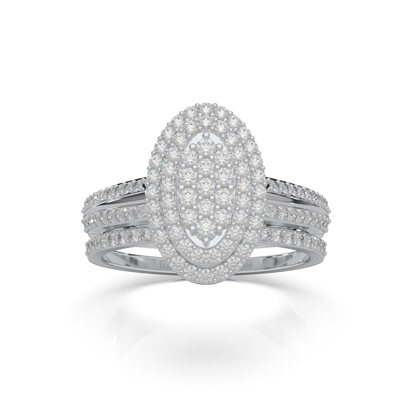 0.85 ct Natural Diamond Engagement Sets in 10k White Gold