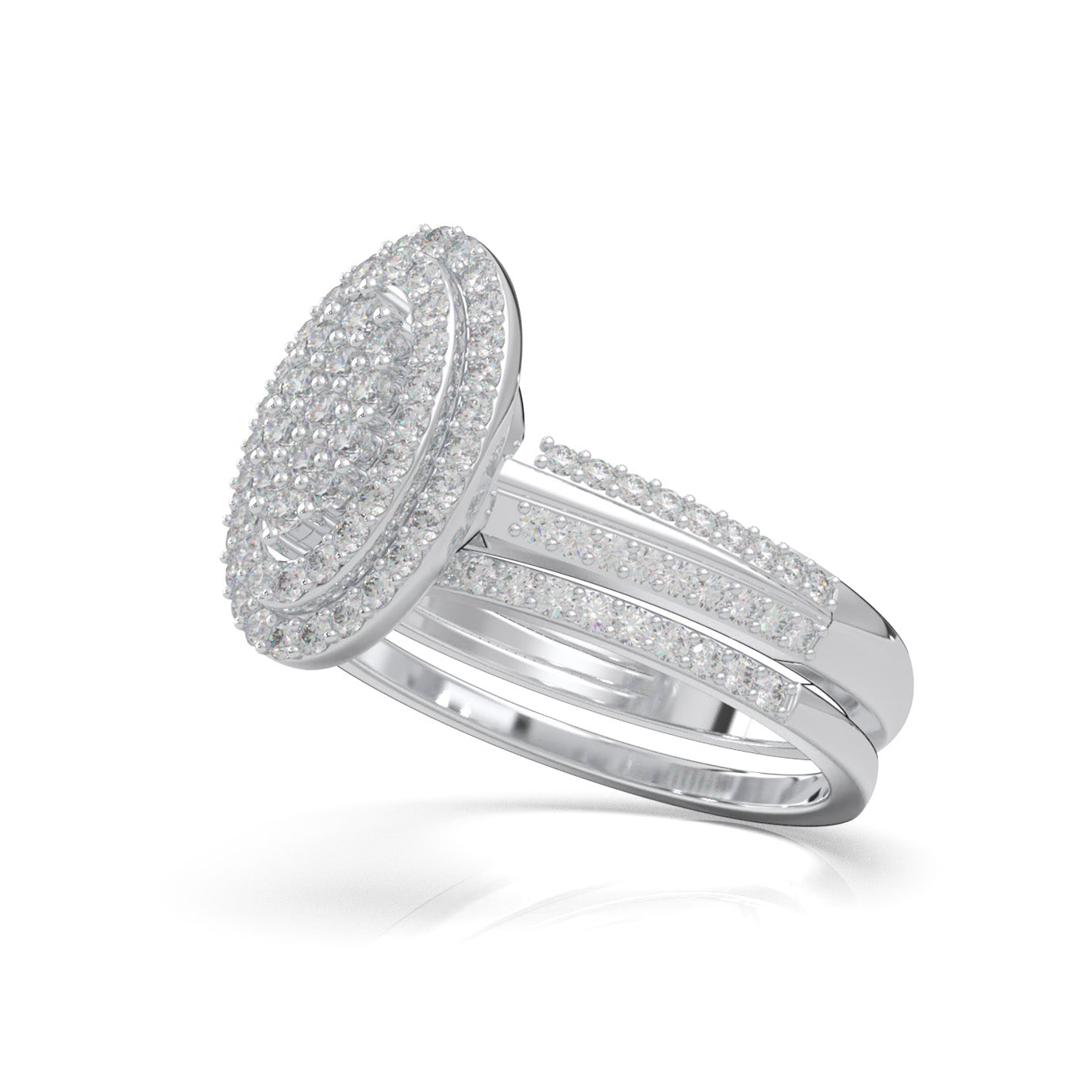 0.85 ct Natural Diamond Engagement Sets in 10k White Gold