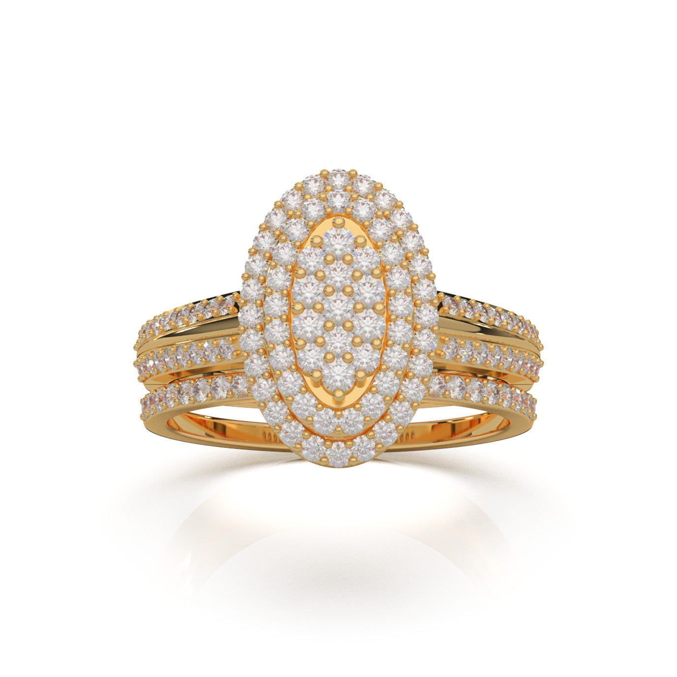 0.85 ct Natural Diamond Engagement Sets in 14k Yellow Gold