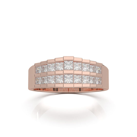 0.80 ct Moissanite Wedding Bands in 14k Rose Gold