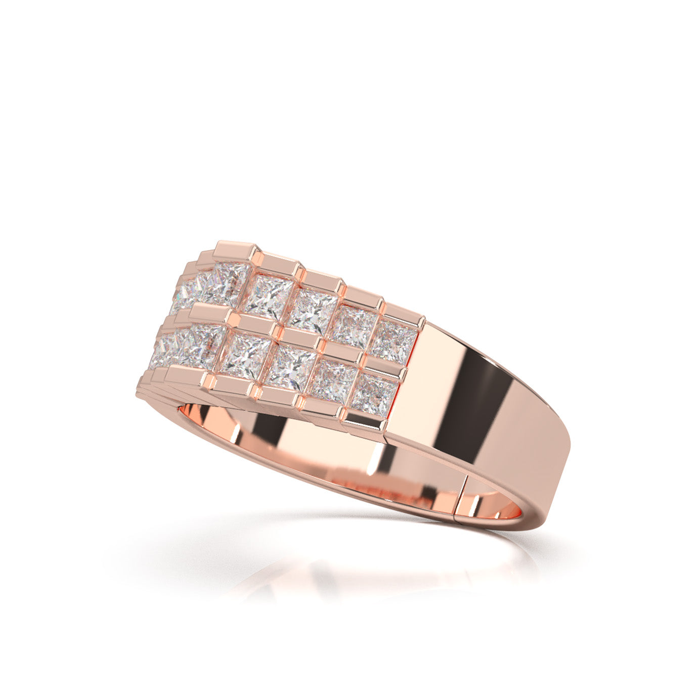 0.80 ct Natural Diamond Wedding Bands in 14k Rose Gold
