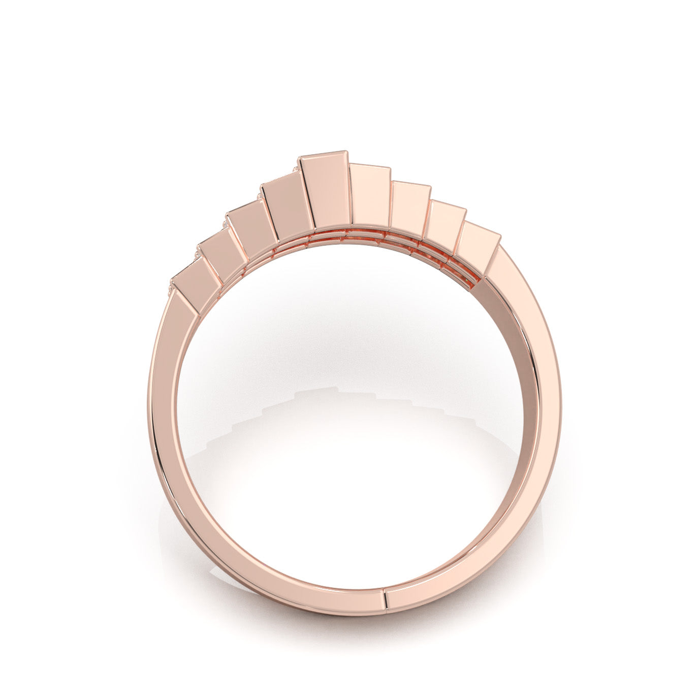 0.80 ct Moissanite Wedding Bands in 10k Rose Gold