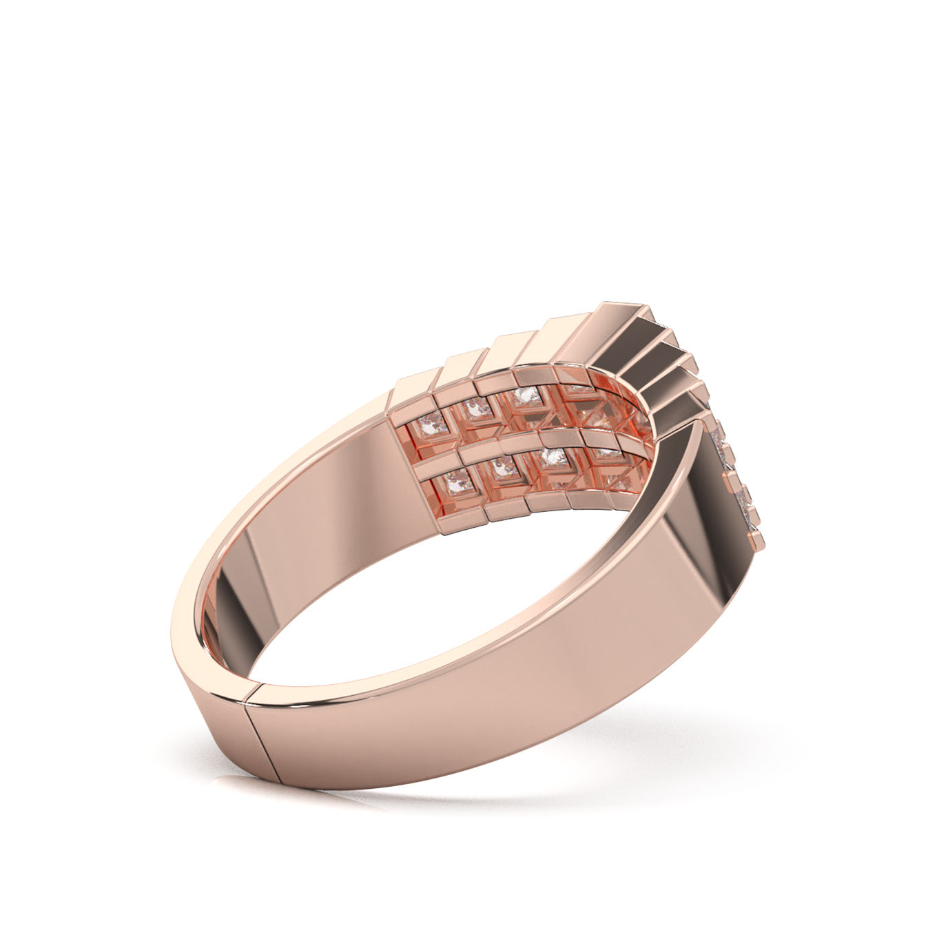 0.80 ct Natural Diamond Wedding Bands in 14k Rose Gold