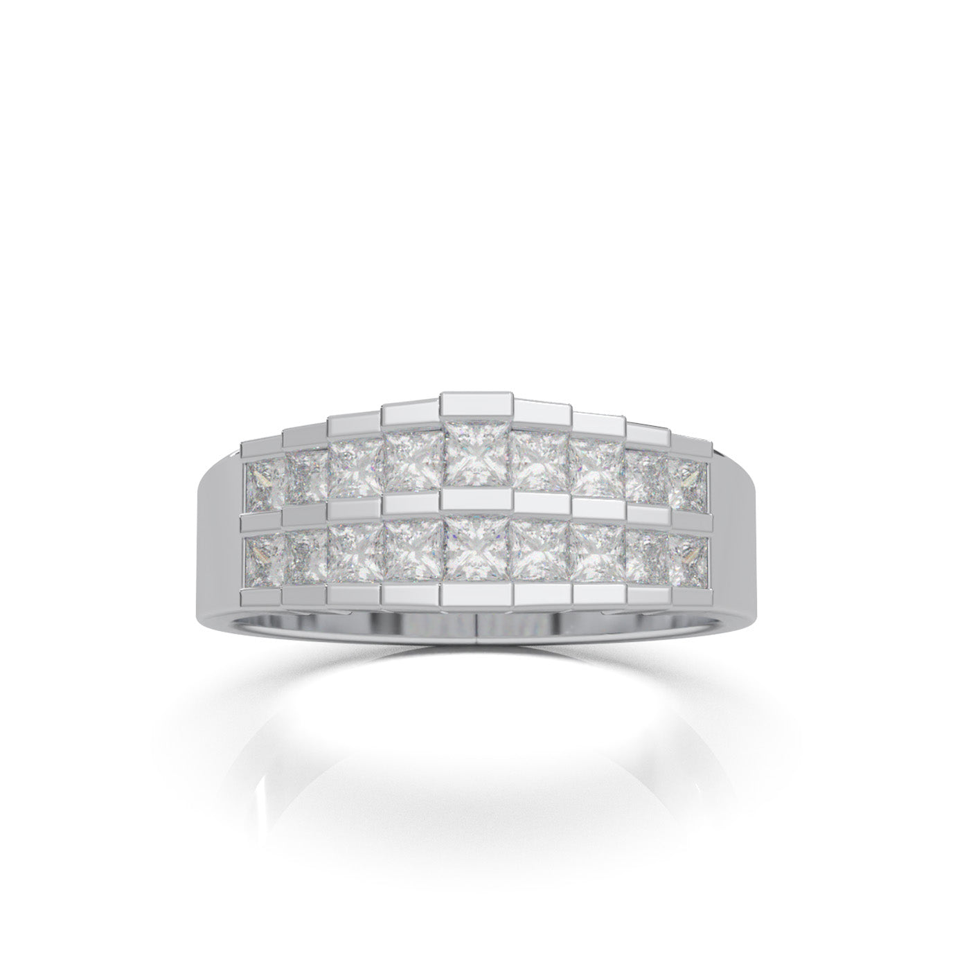 0.80 ct Natural Diamond Wedding Bands in 10k White Gold