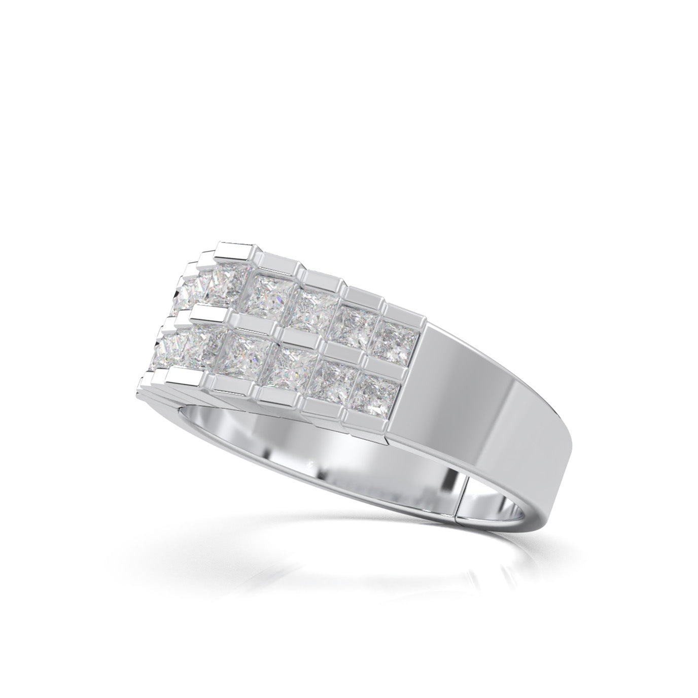 0.80 ct Natural Diamond Wedding Bands in 10k White Gold