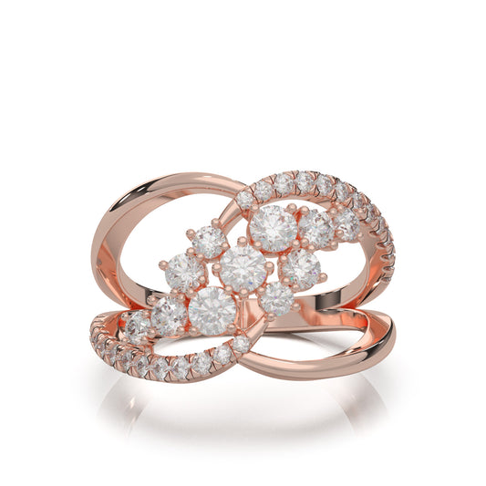 1.10 ct Moissanite Fancy Rings in 10k Rose Gold