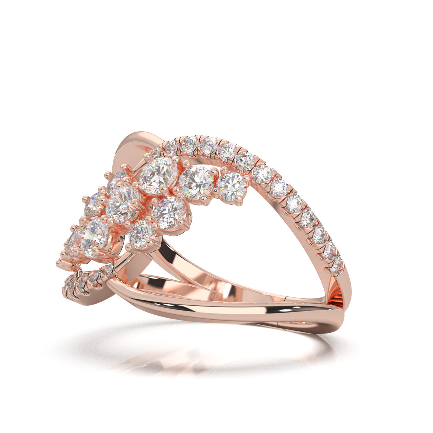 1.10 ct Moissanite Fancy Rings in 10k Rose Gold