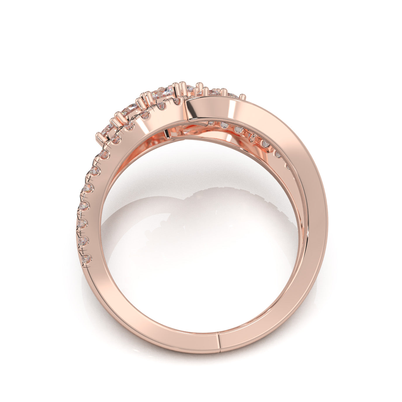 1.10 ct Natural Diamond Fancy Rings in 14k Rose Gold