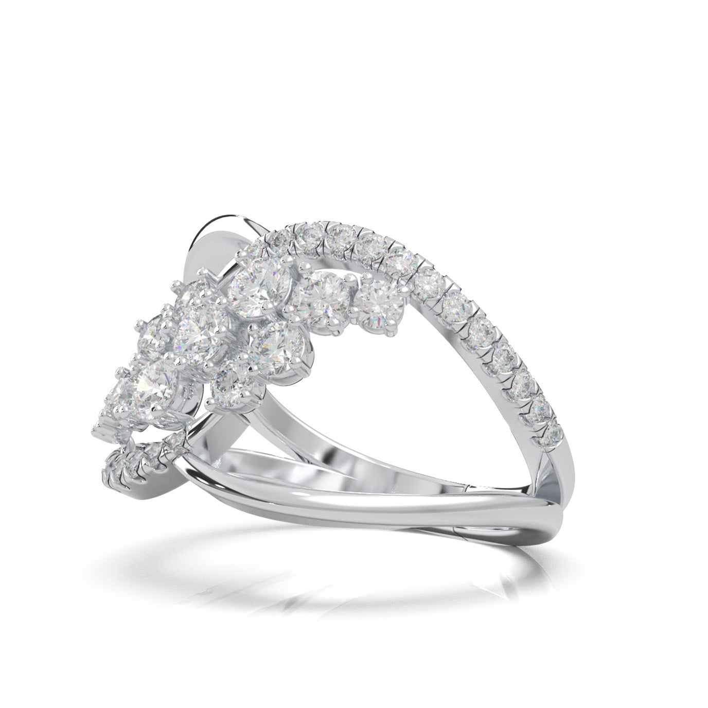1.10 ct Natural Diamond Fancy Rings in 14k White Gold