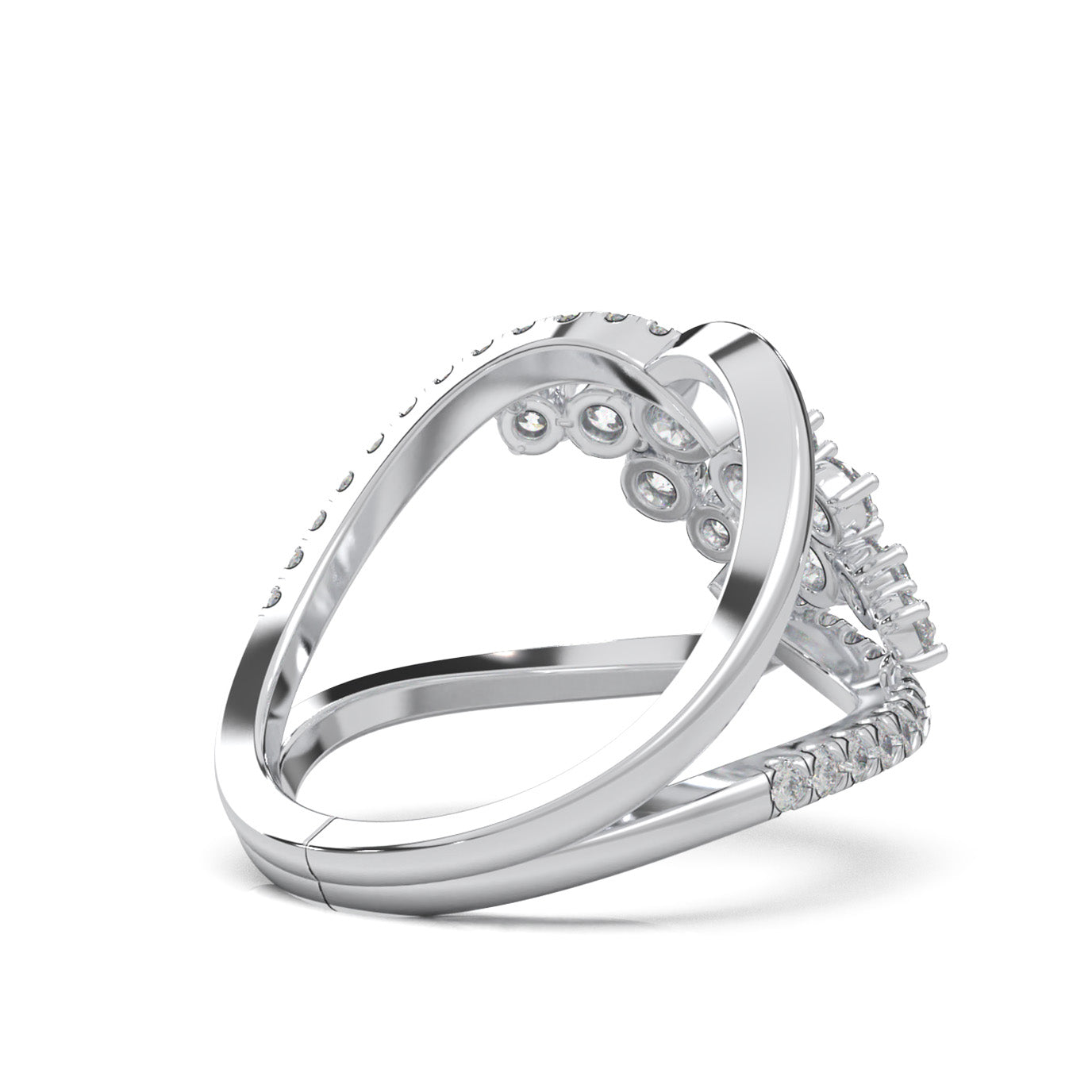 1.10 ct Natural Diamond Fancy Rings in 14k White Gold