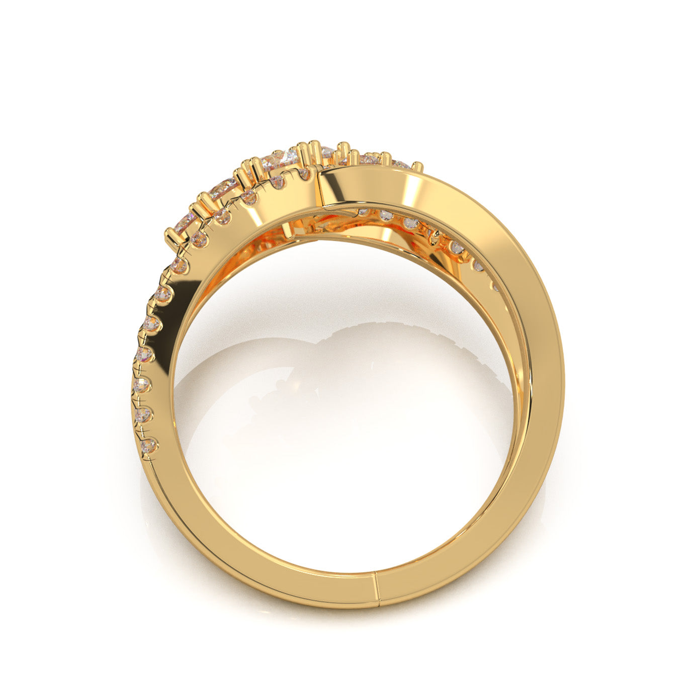 1.10 ct Natural Diamond Fancy Rings in 14k Yellow Gold