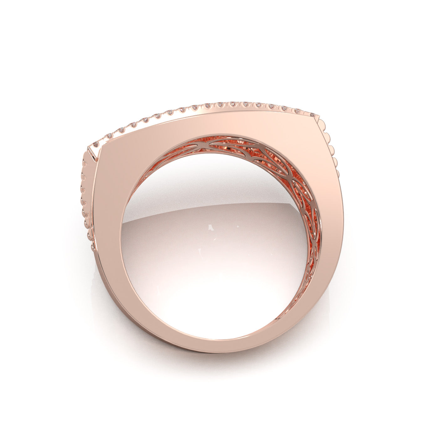 2.70 ct Lab Grown Diamond Statement Mens Rings in 14k Rose Gold