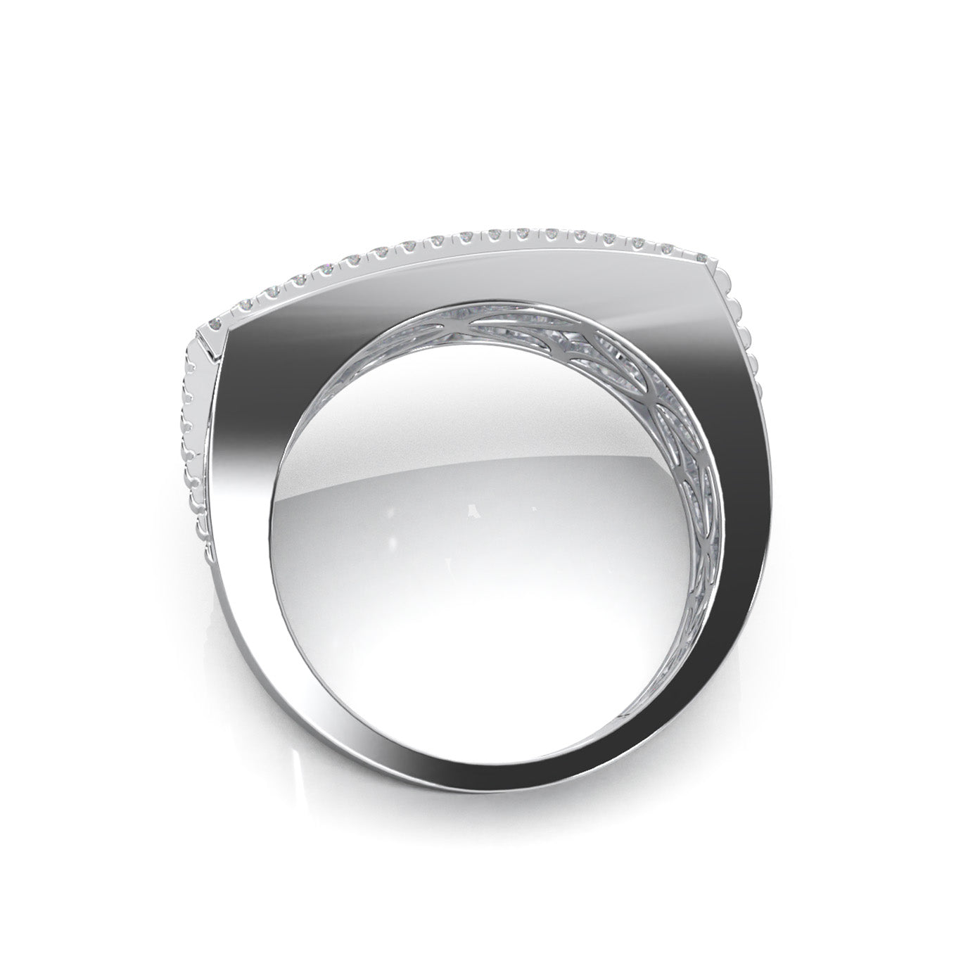 2.70 ct Lab Grown Diamond Statement Mens Rings in 14k White Gold
