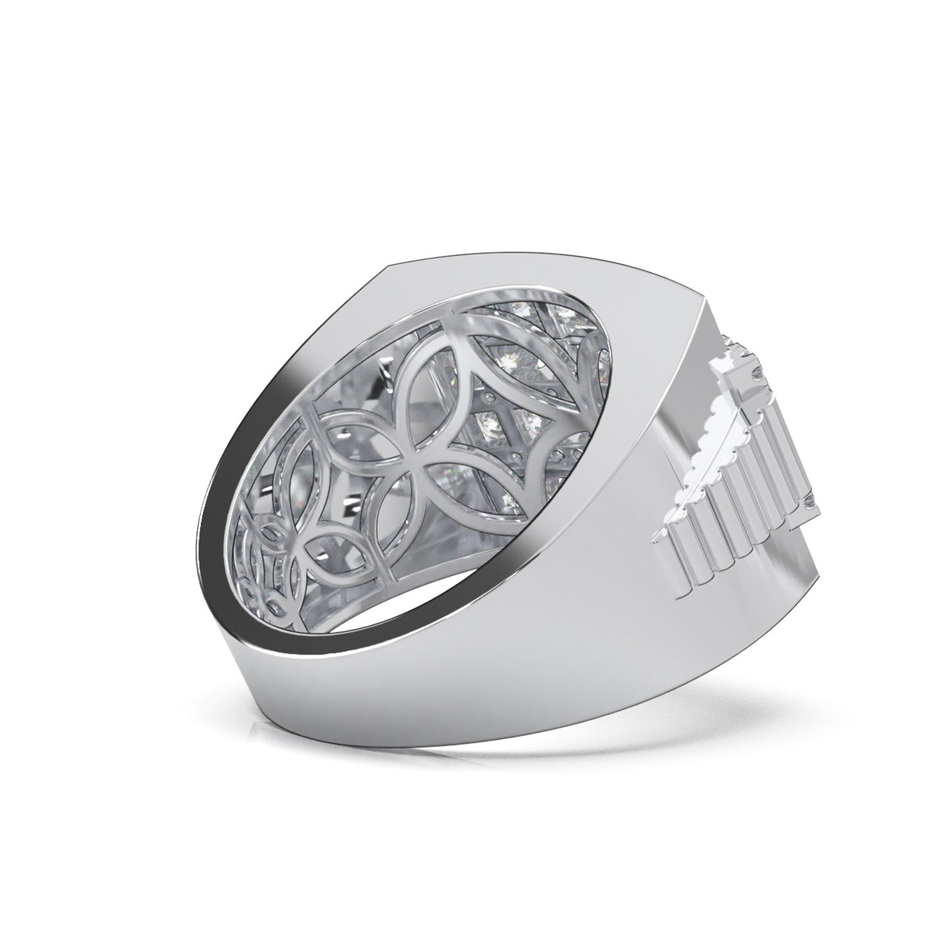 2.70 ct Natural Diamond Statement Mens Rings in 14k White Gold