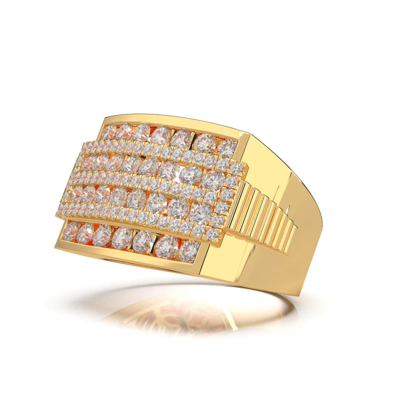 2.70 ct Natural Diamond Statement Mens Rings in 14k Yellow Gold