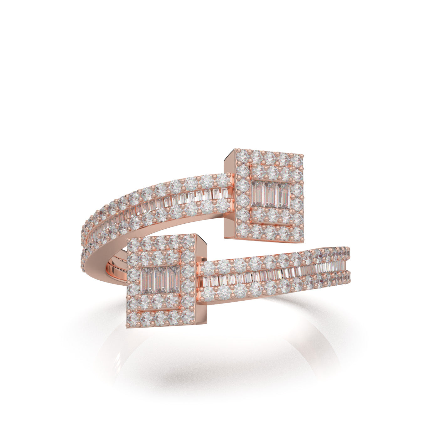 0.75 ct Natural Diamond Nail Rings in 14k Rose Gold