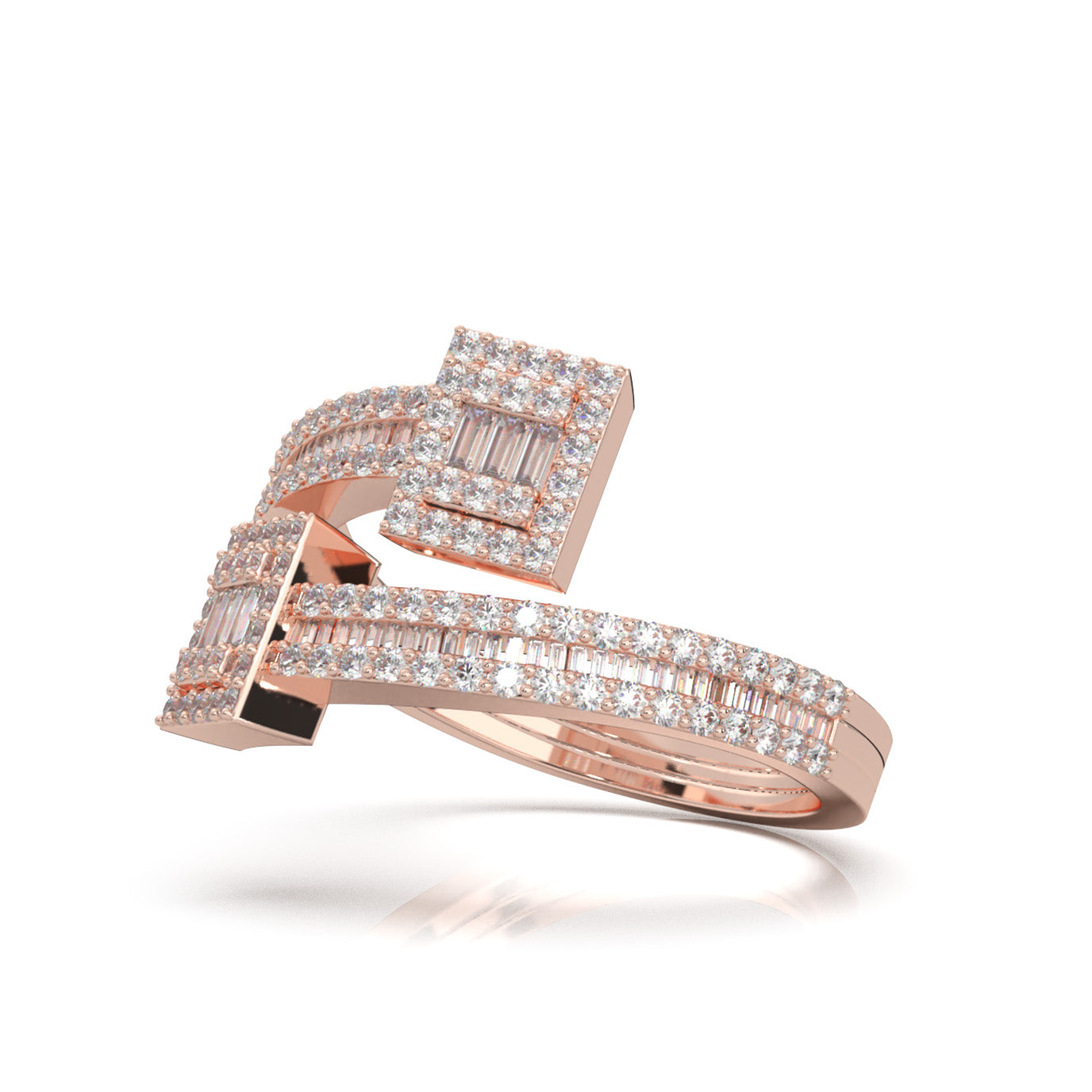 0.75 ct Lab Grown Diamond Nail Rings in 14k Rose Gold