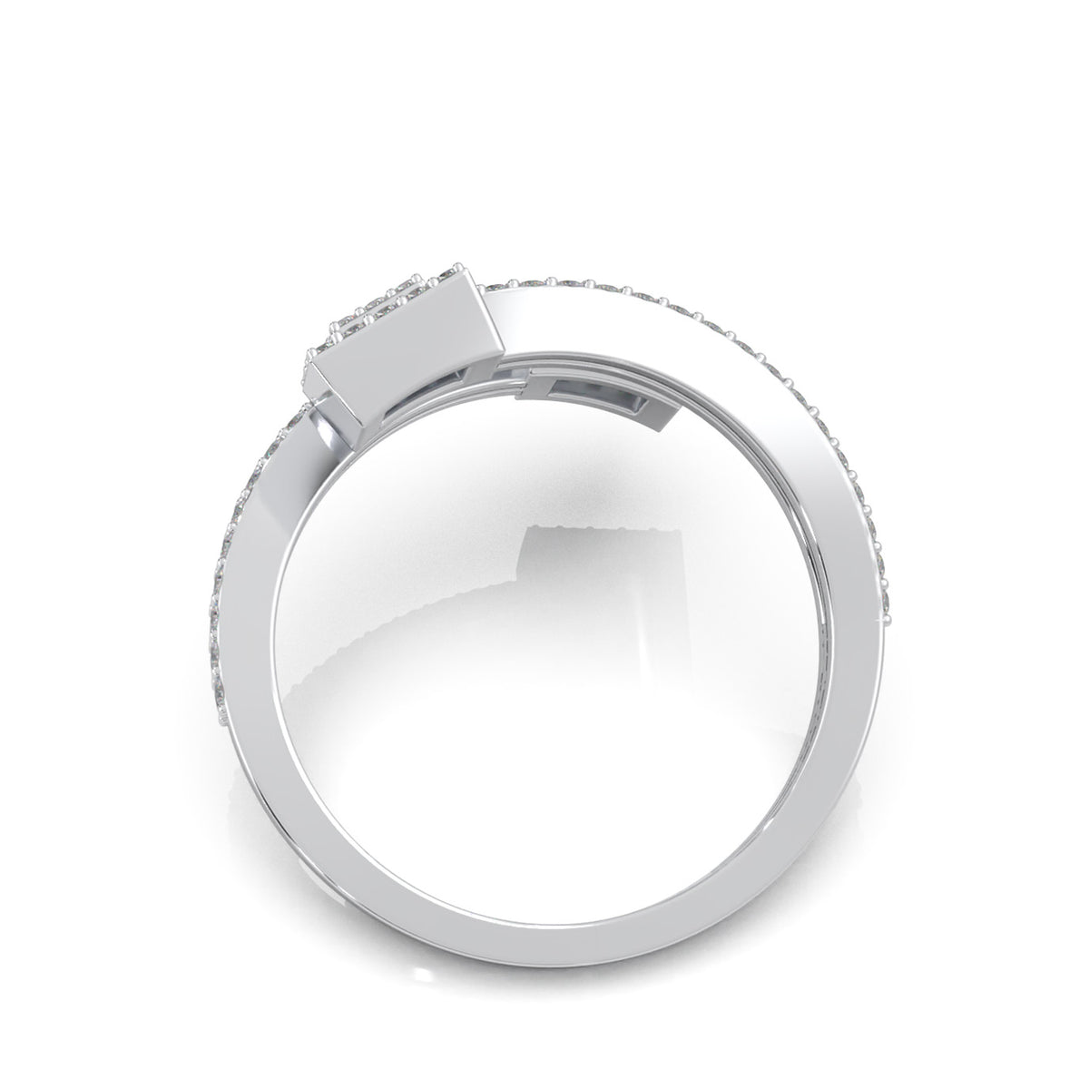 0.75 ct Moissanite Nail Rings in 14k White Gold