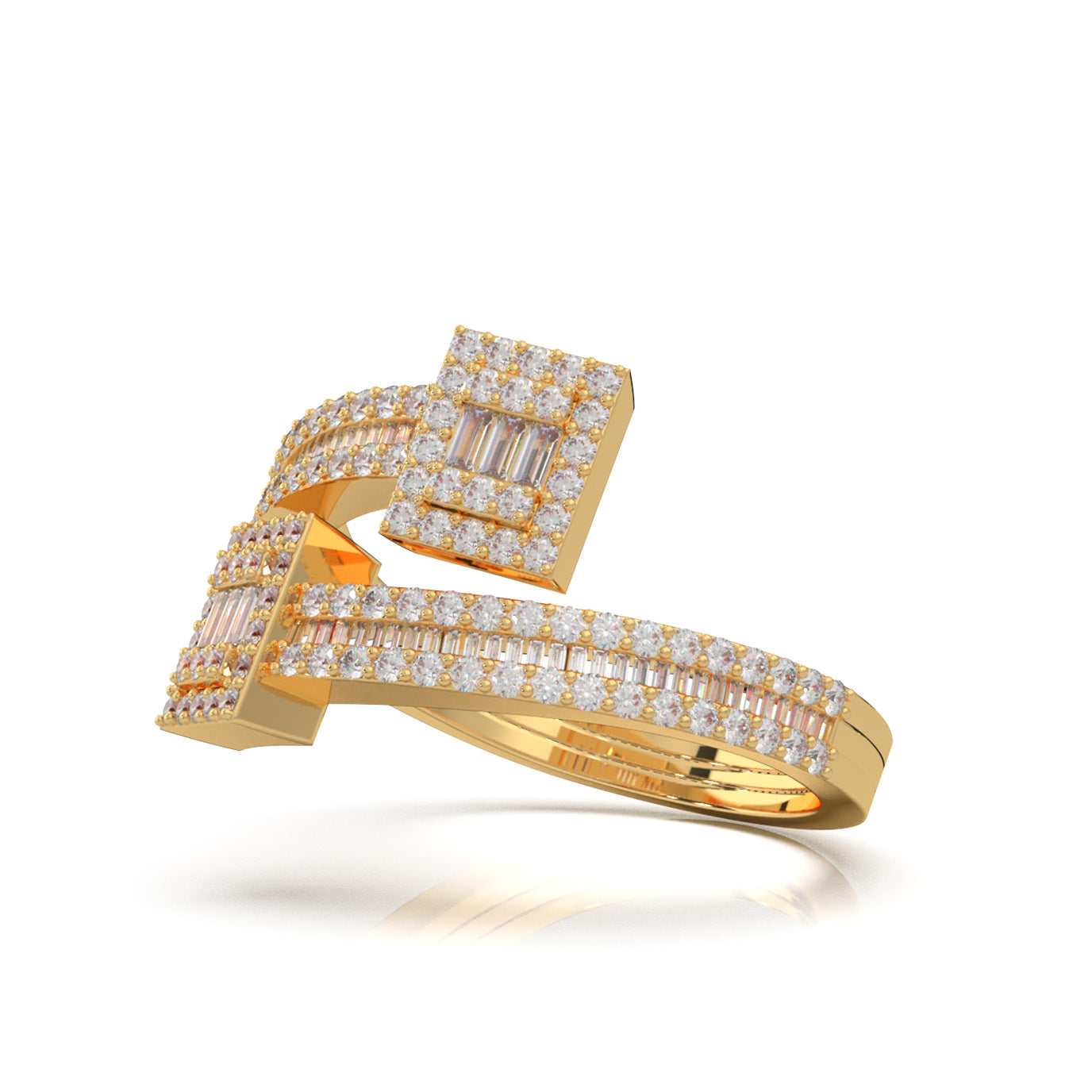 0.75 ct Moissanite Nail Rings in 14k Yellow Gold