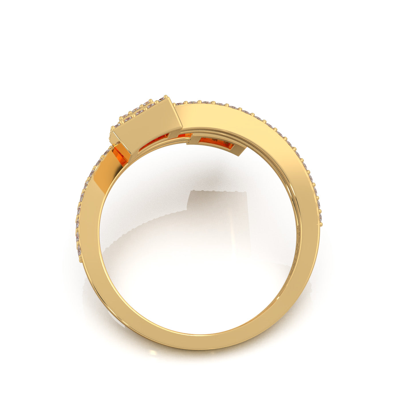 0.75 ct Moissanite Nail Rings in 10k Yellow Gold