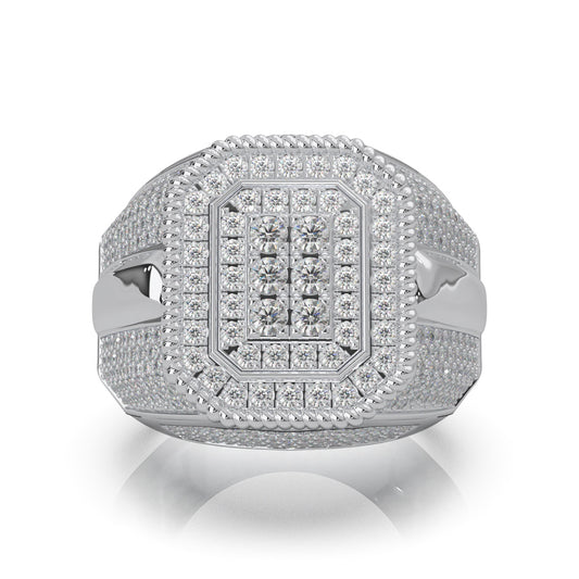 2.80 ct Natural Diamond Mens Rings in 10k White Gold
