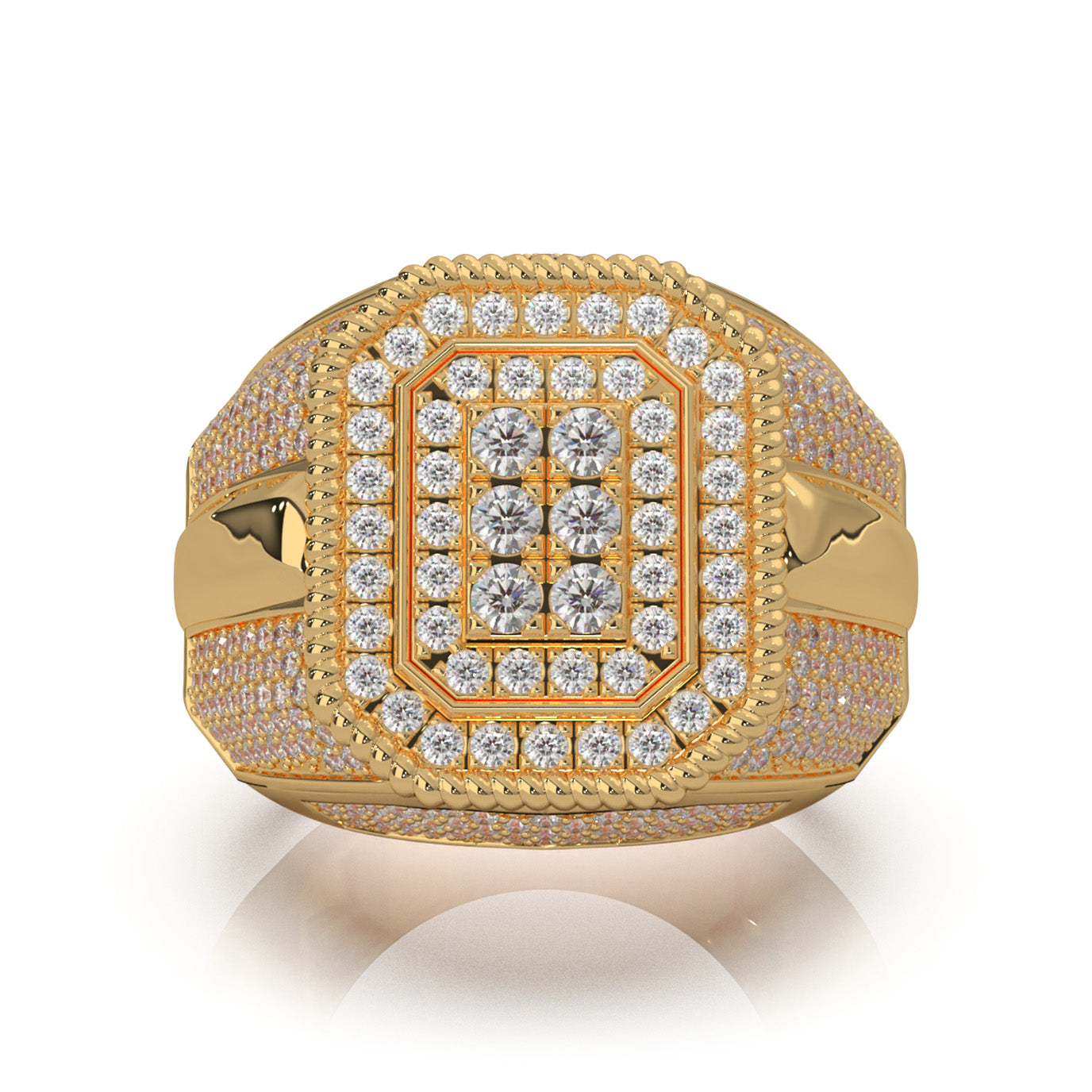 2.80 ct Lab Grown Diamond Mens Rings in 14k Yellow Gold