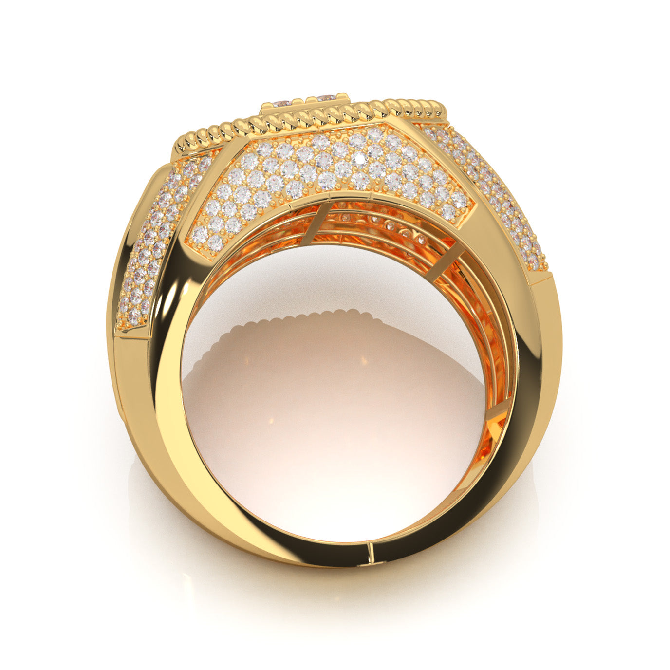 2.80 ct Moissanite Mens Rings in 10k Yellow Gold