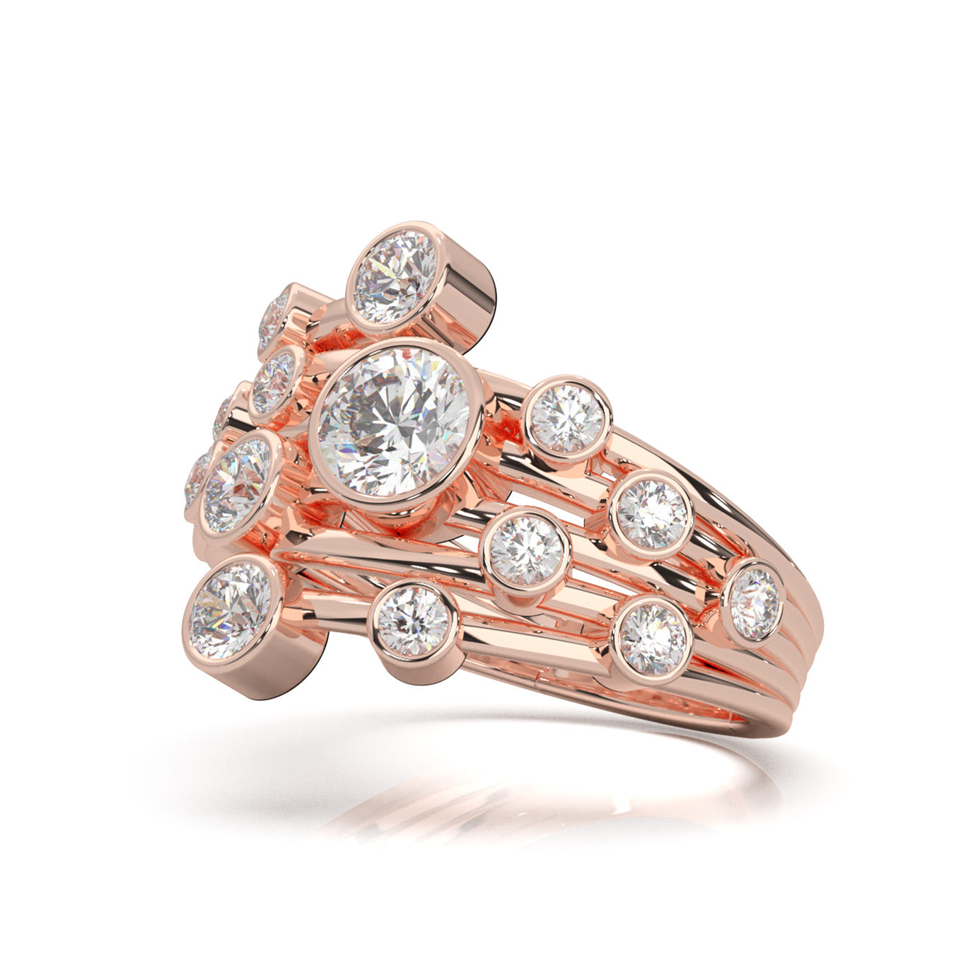1.70 ct Natural Diamond Fancy Rings in 14k Rose Gold