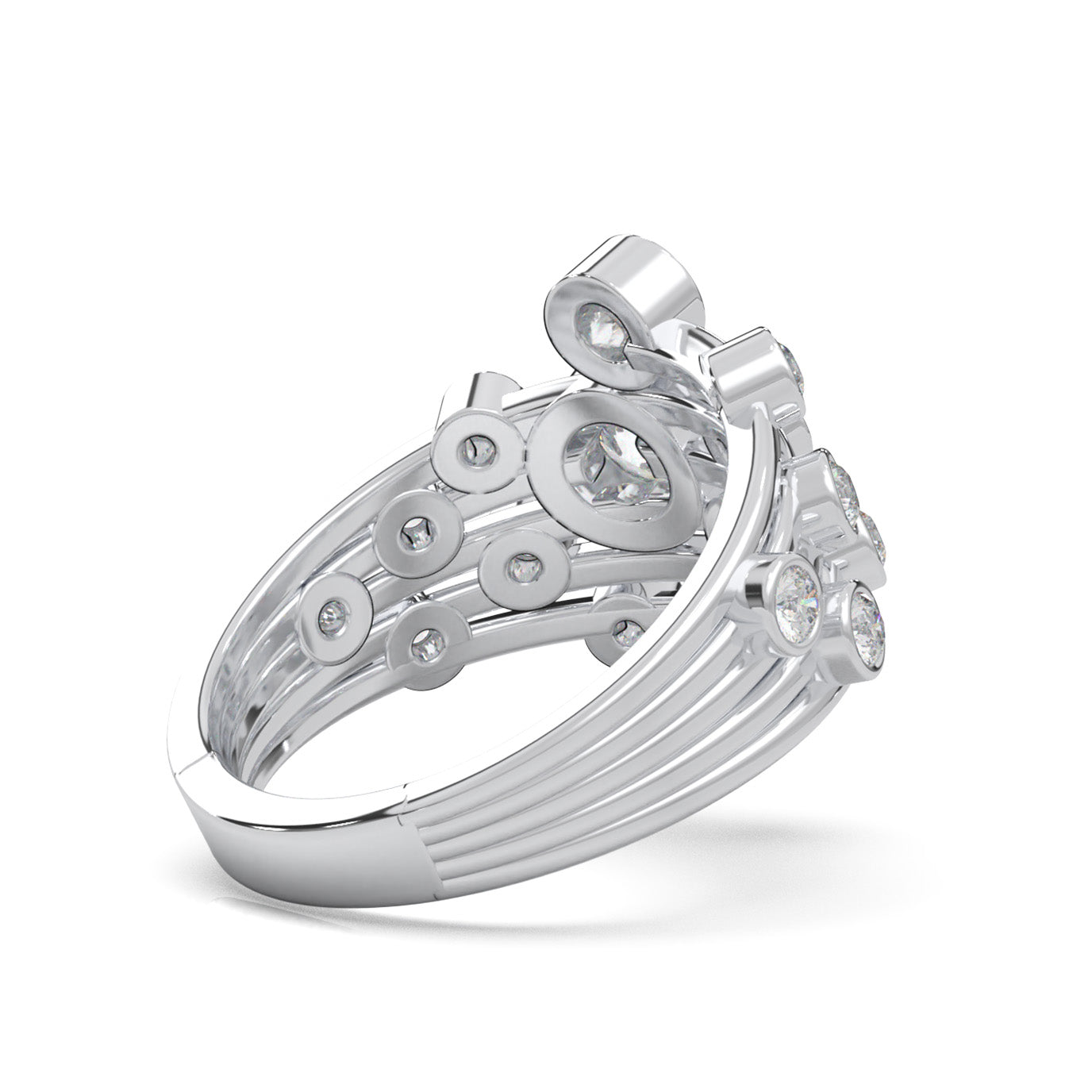 1.70 ct Moissanite Fancy Rings in 14k White Gold