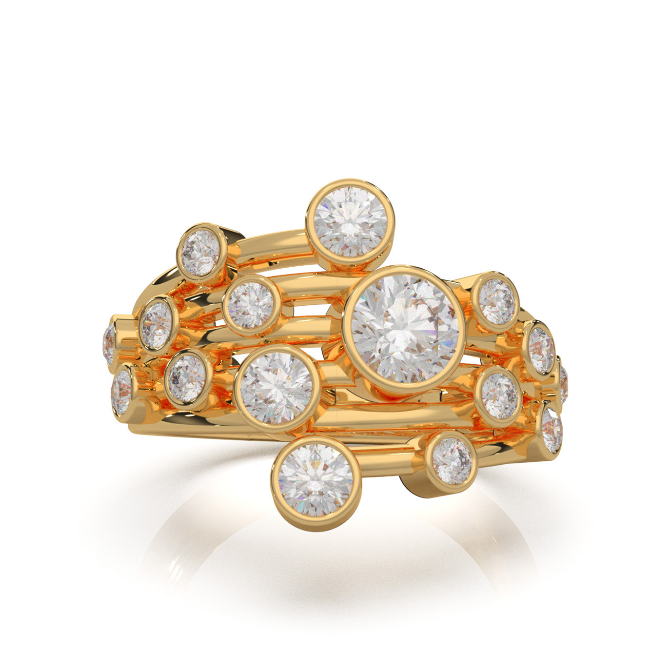 1.70 ct Natural Diamond Fancy Rings in 10k Yellow Gold
