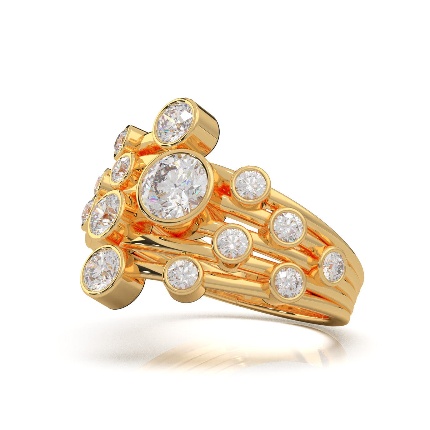 1.70 ct Natural Diamond Fancy Rings in 14k Yellow Gold