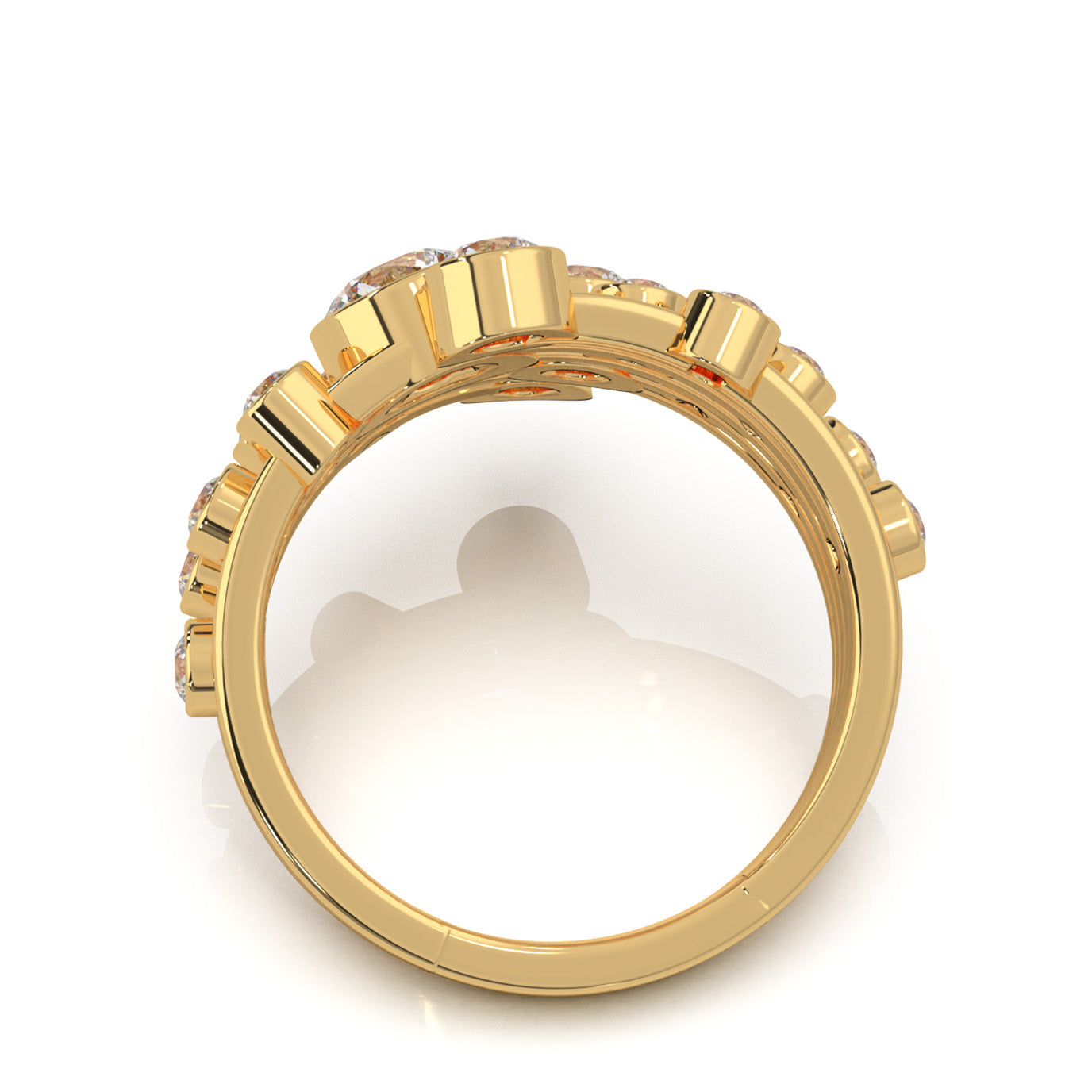 1.70 ct Moissanite Fancy Rings in 10k Yellow Gold