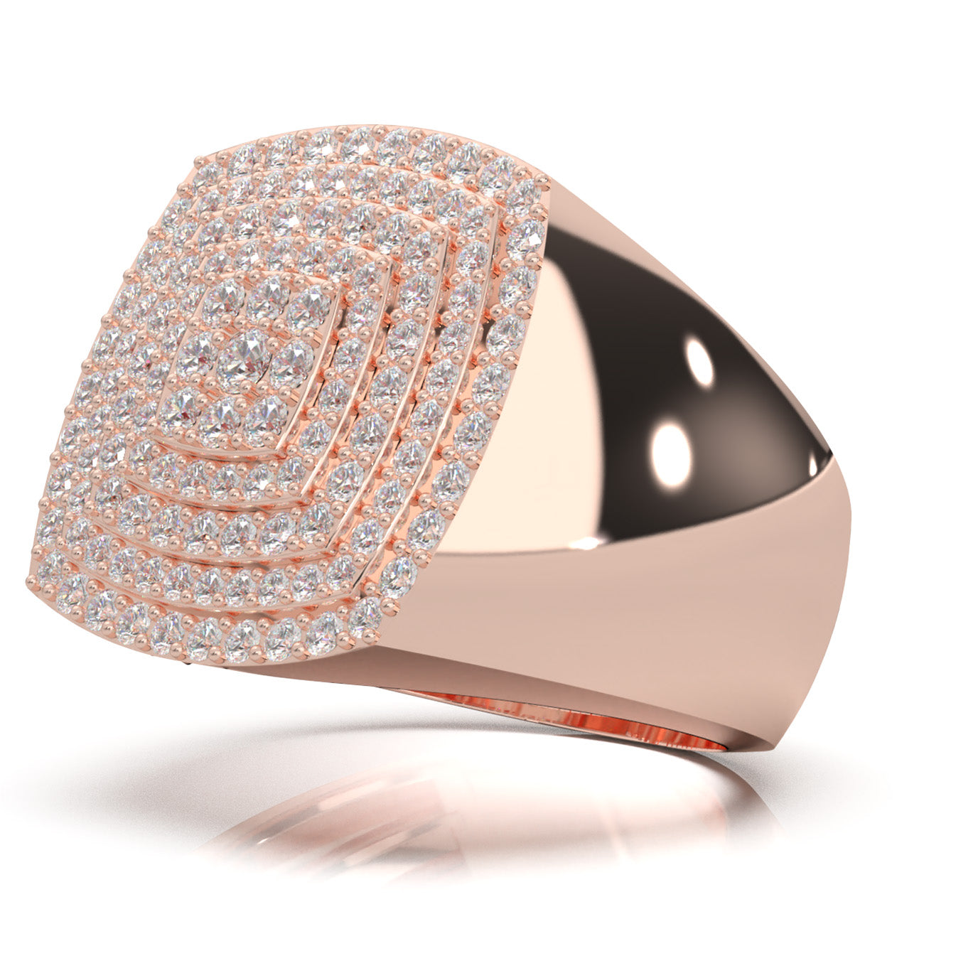 1.80 ct Natural Diamond Mens Rings in 10k Rose Gold