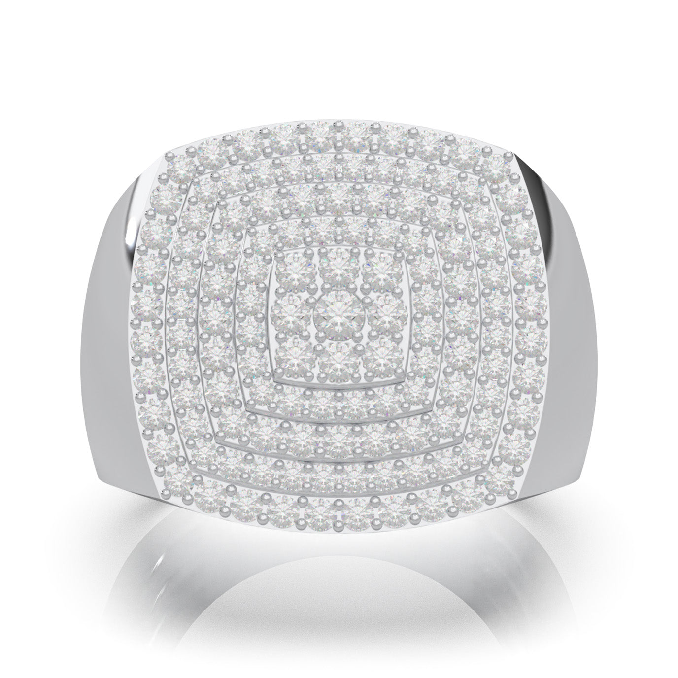 1.80 ct Natural Diamond Mens Rings in 10k White Gold