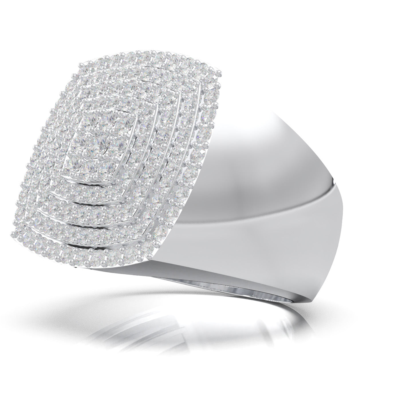 1.80 ct Natural Diamond Mens Rings in 14k White Gold