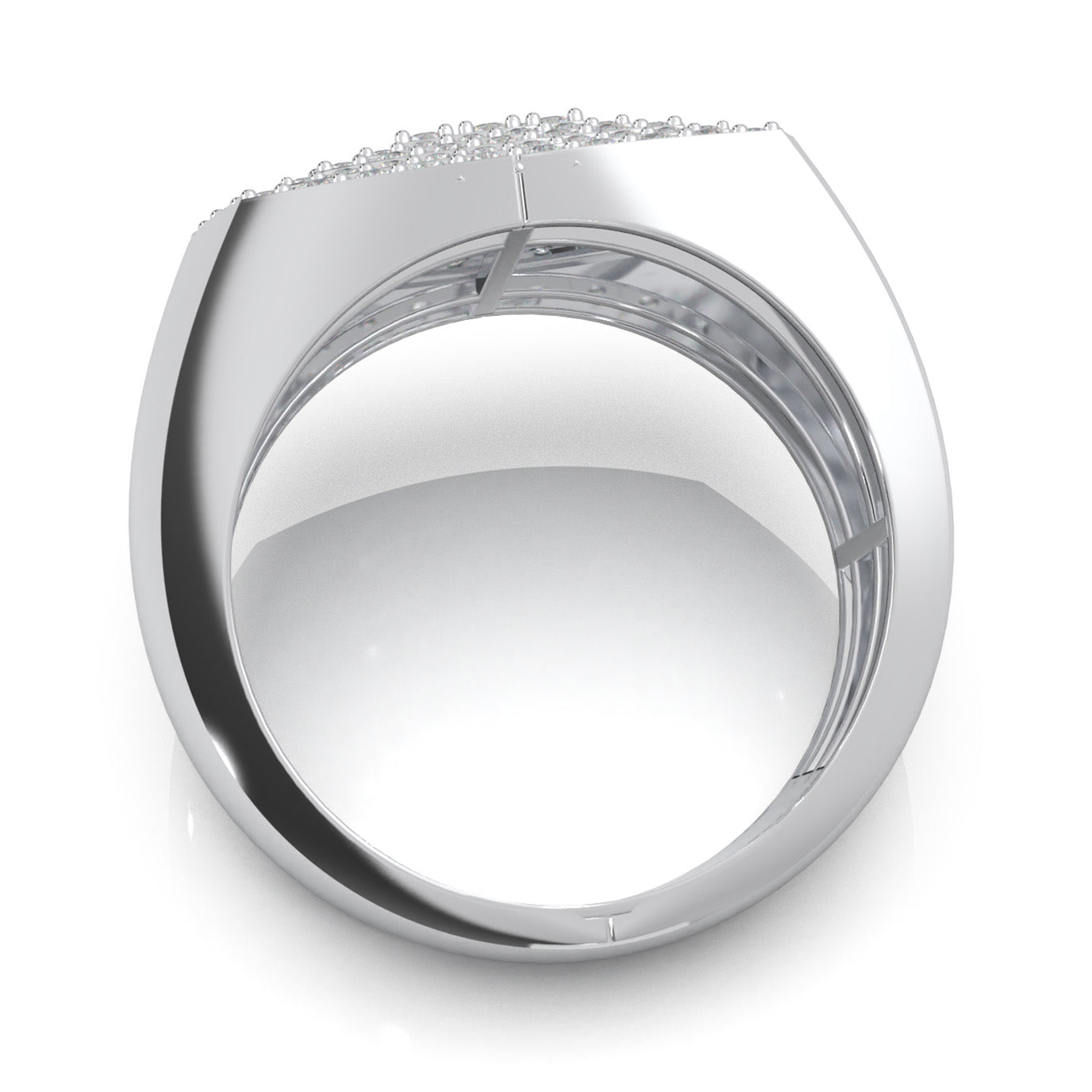 1.80 ct Natural Diamond Mens Rings in 14k White Gold