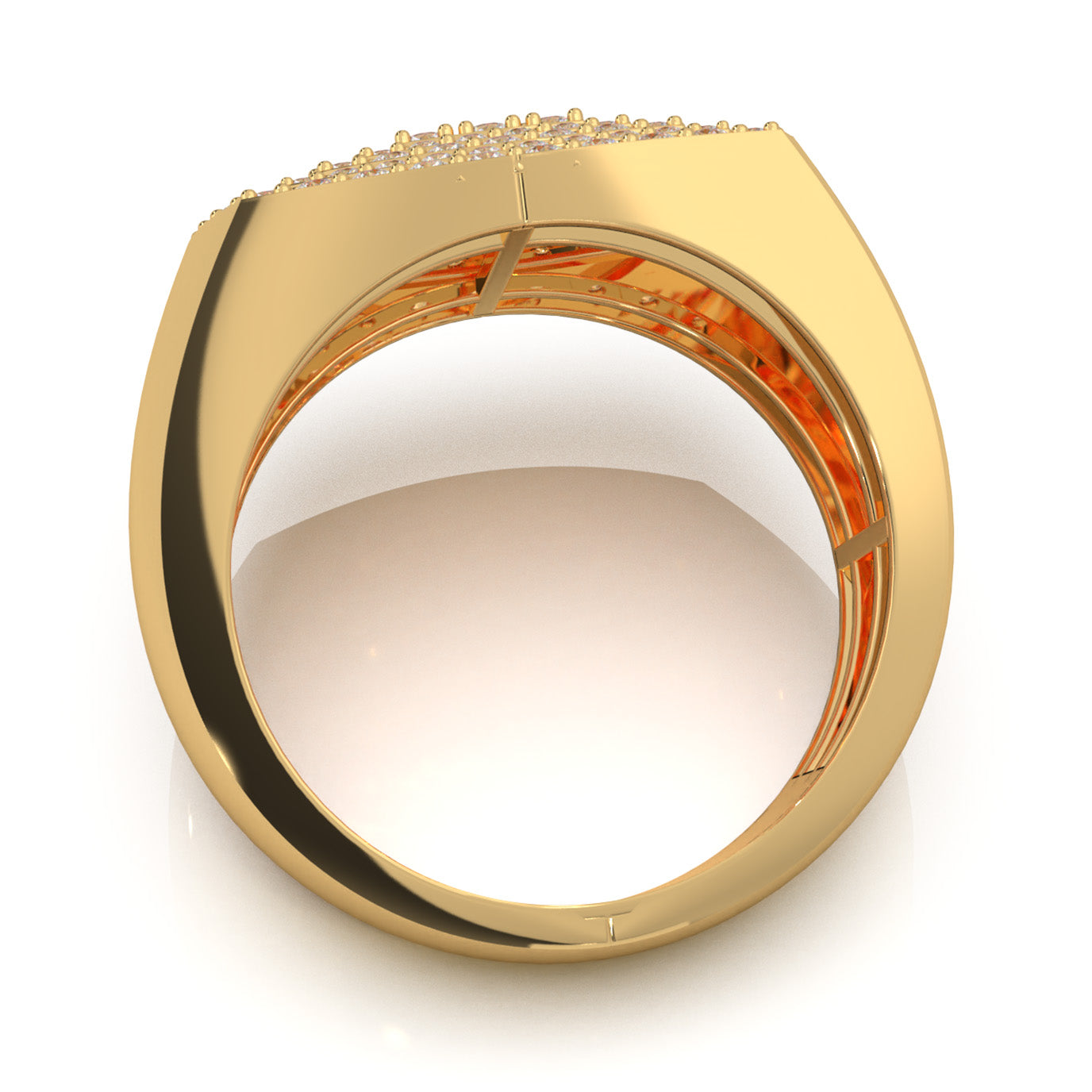 1.80 ct Moissanite Mens Rings in 10k Yellow Gold