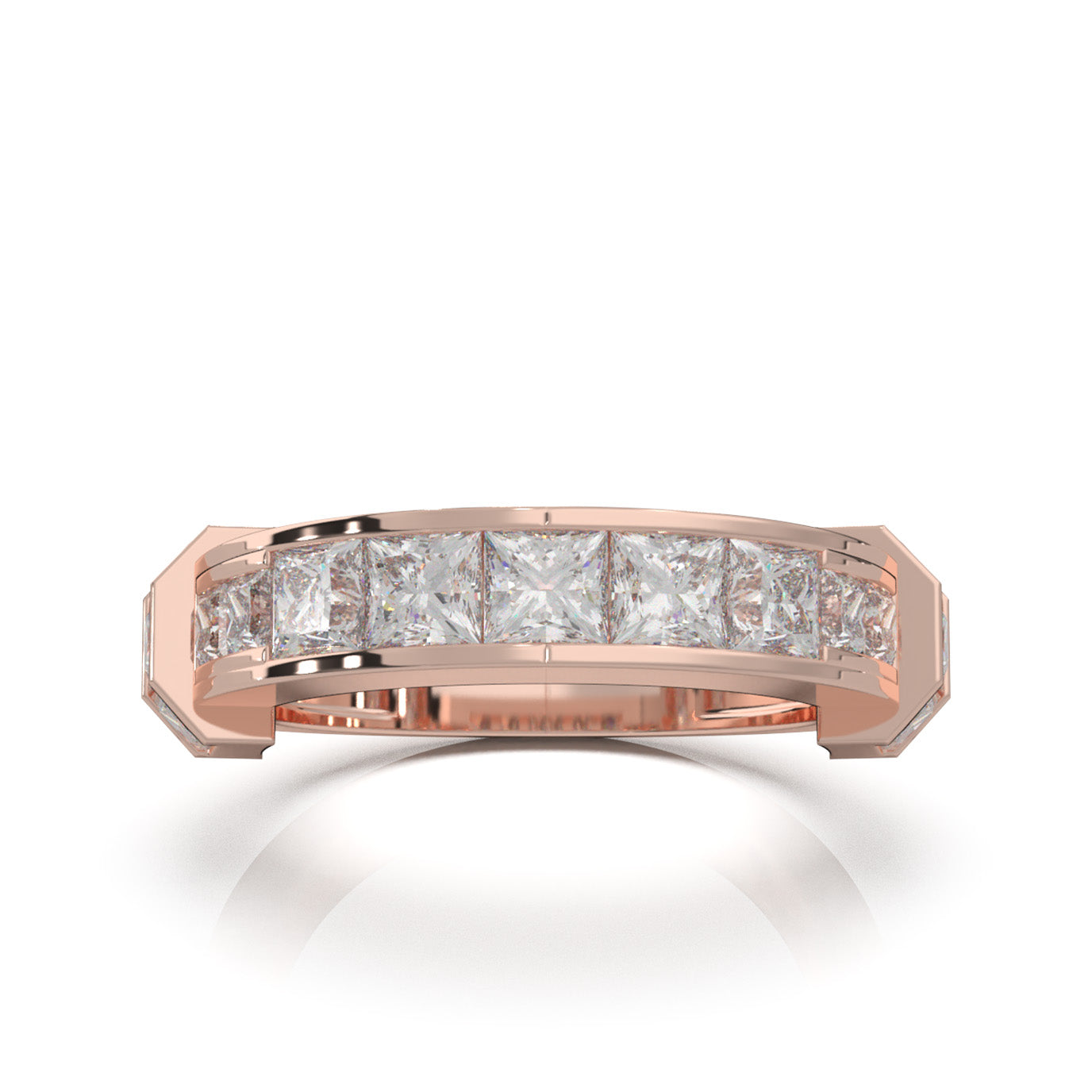 2.30 ct Moissanite Wedding Bands in 14k Rose Gold