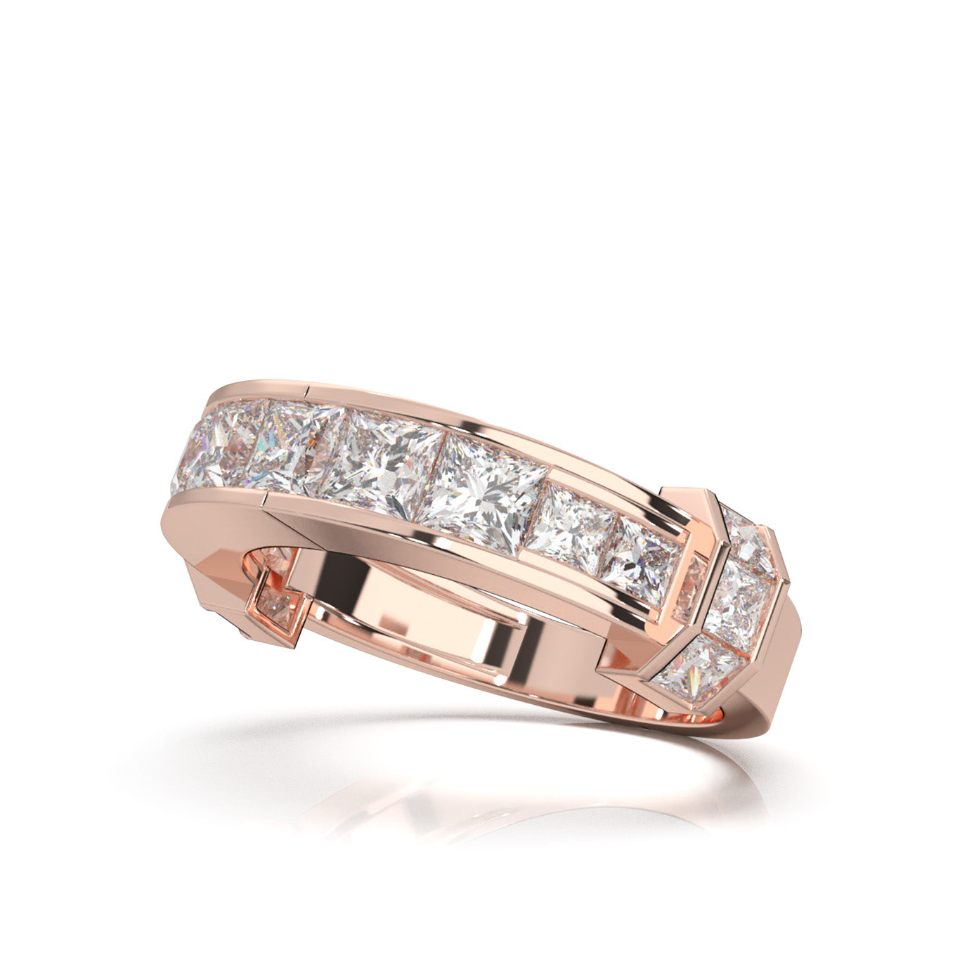 2.30 ct Moissanite Wedding Bands in 10k Rose Gold