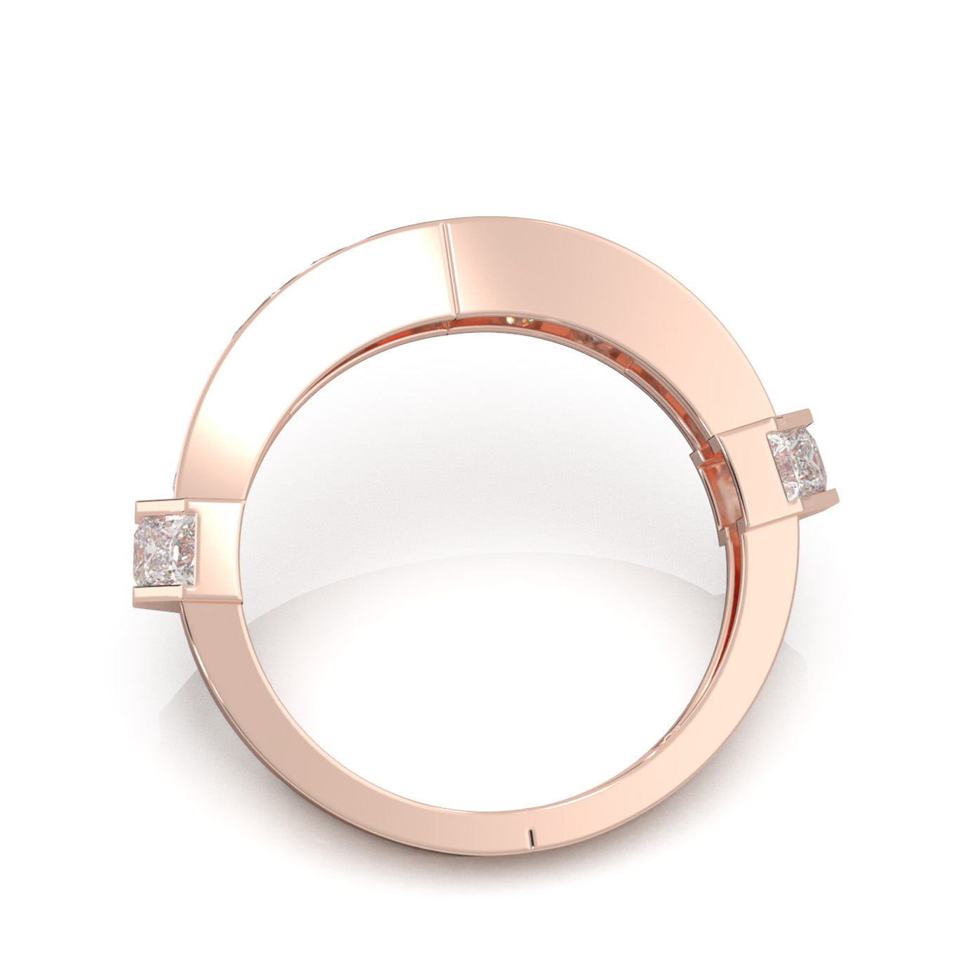 2.30 ct Moissanite Wedding Bands in 14k Rose Gold