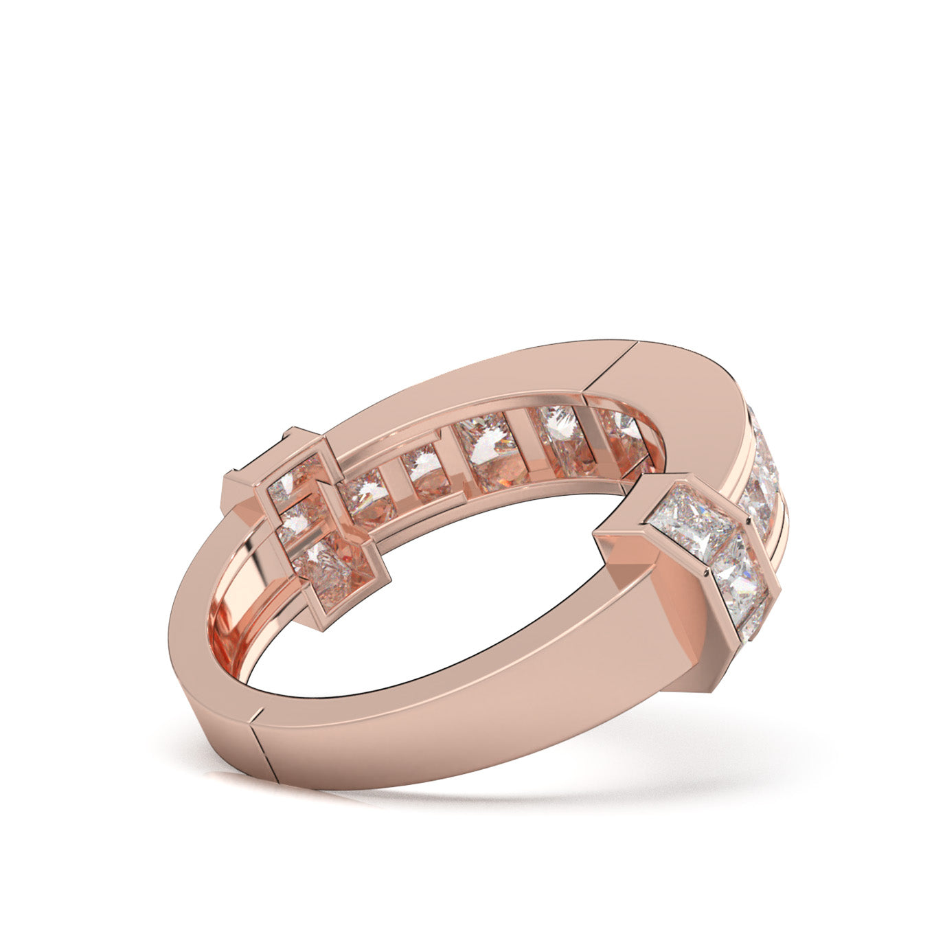 2.30 ct Lab Grown Diamond Wedding Bands in 14k Rose Gold
