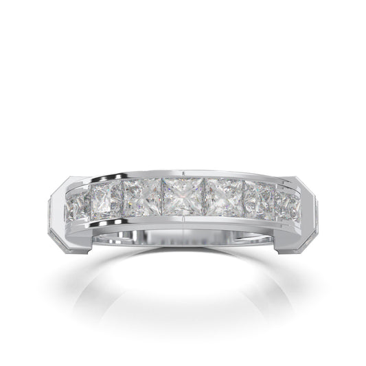 2.30 ct Moissanite Wedding Bands in 10k White Gold